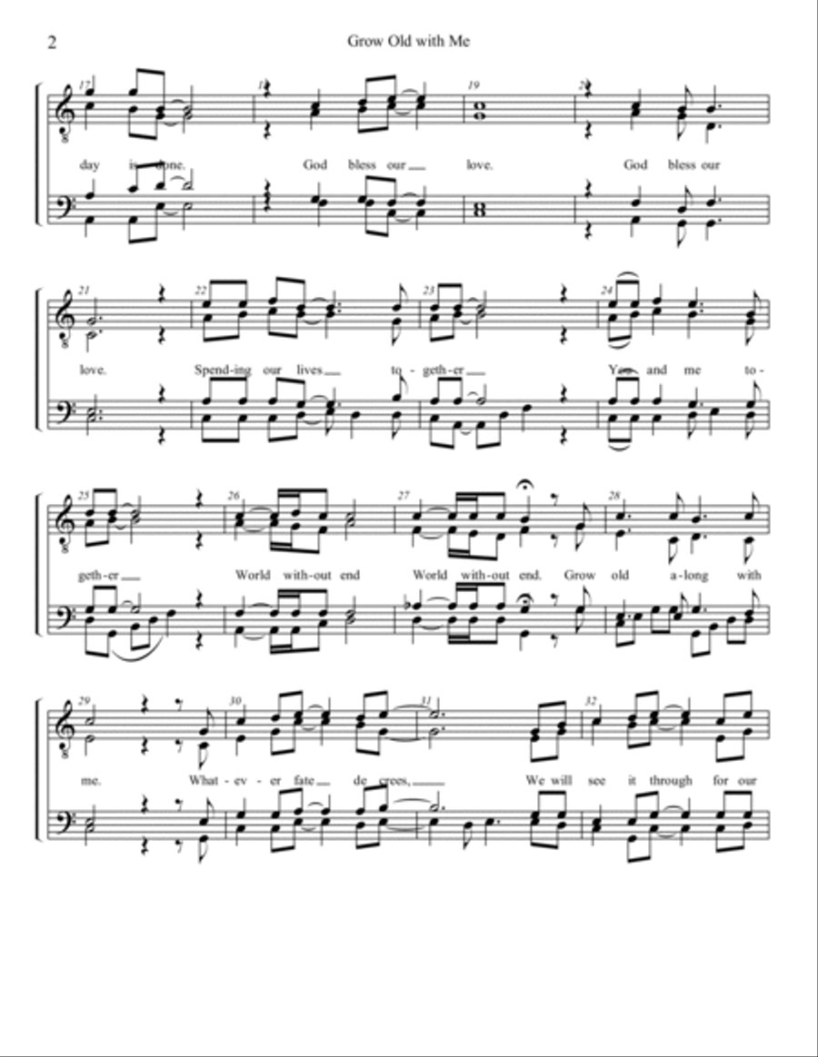 Grow Old With Me 4-Part scores gallery preview page 2