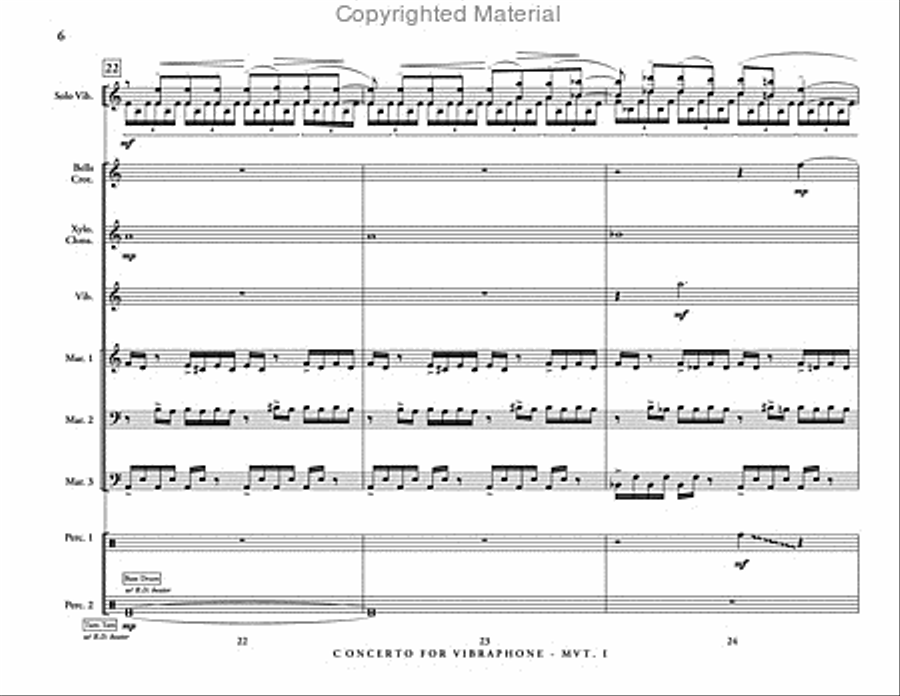 Concerto for Vibraphone & Percussion Ensemble Percussion Ensemble scores gallery preview page 7