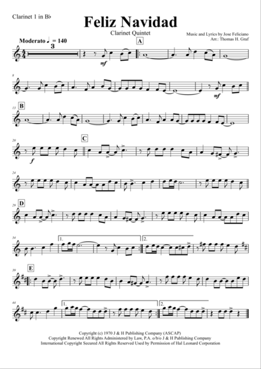 Feliz Navidad Woodwind Ensemble scores gallery preview page 4