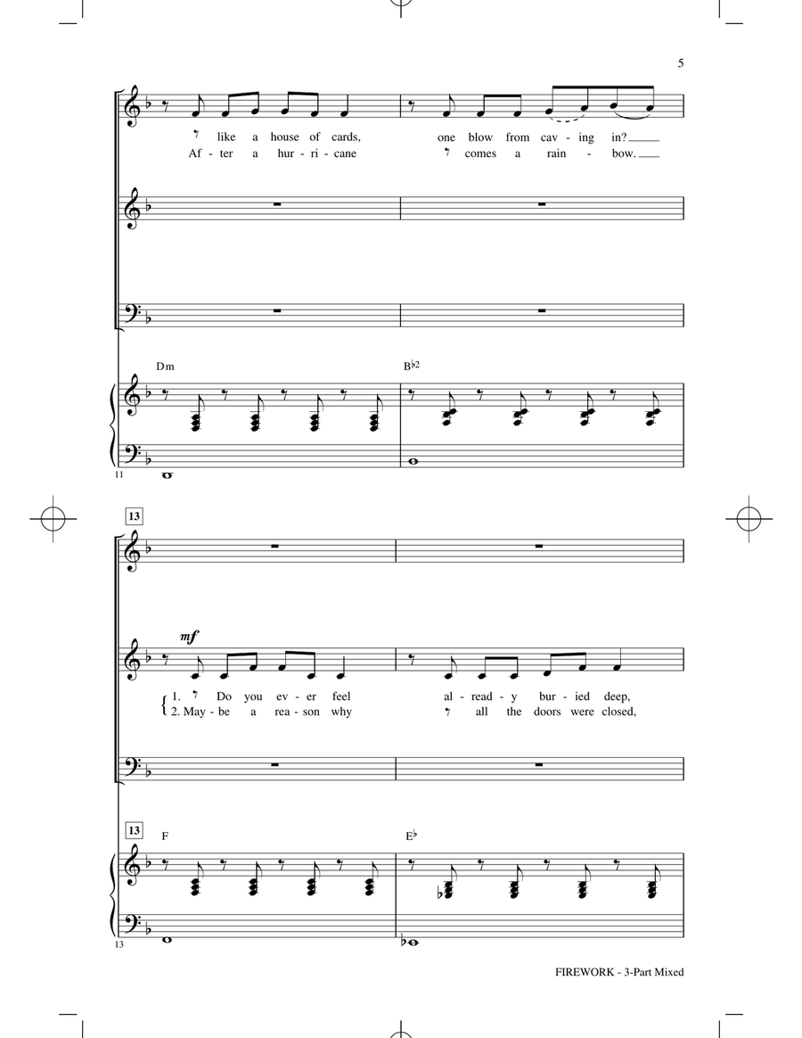 Firework (arr. Roger Emerson) 3-Part scores gallery preview page 3