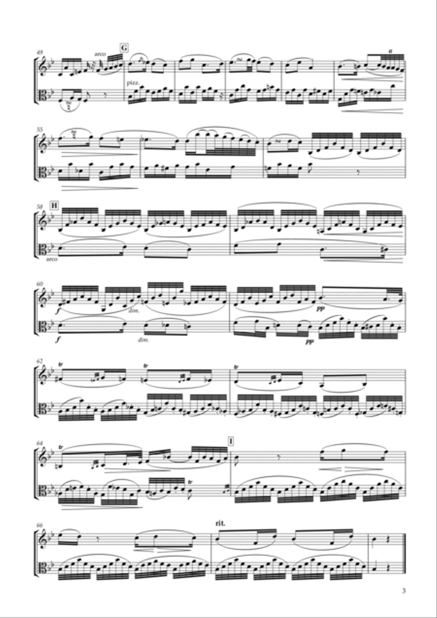 'Adagio' from Duet Op.39 No.1 for Violin & Viola String Duet scores gallery preview page 3