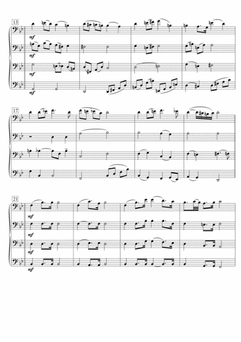 Bridal Chorus "Treulich geführt" from Lohengrin for Trombone Quartet image number null