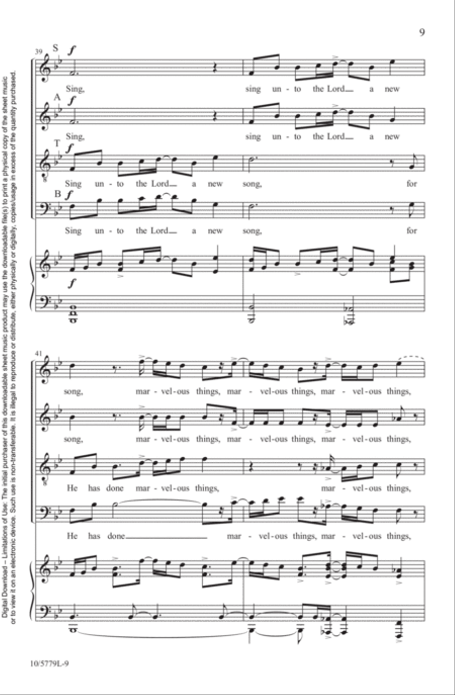 Psalm 98 Psalm 98 4-Part scores gallery preview page 9