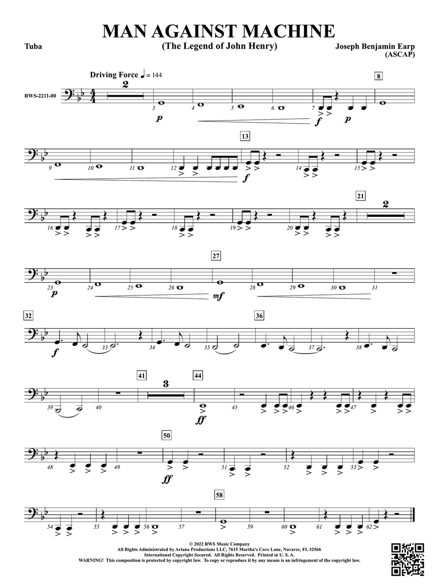 Man Against Machine - The Legend of John Henry: Tuba Tuba scores gallery preview page 1