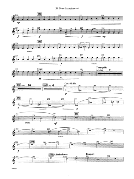 Symphony No. 3 for Band: B-flat Tenor Saxophone