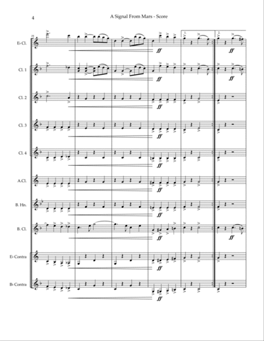 A Signal From Mars: March and Two-Step Clarinet Choir scores gallery preview page 5