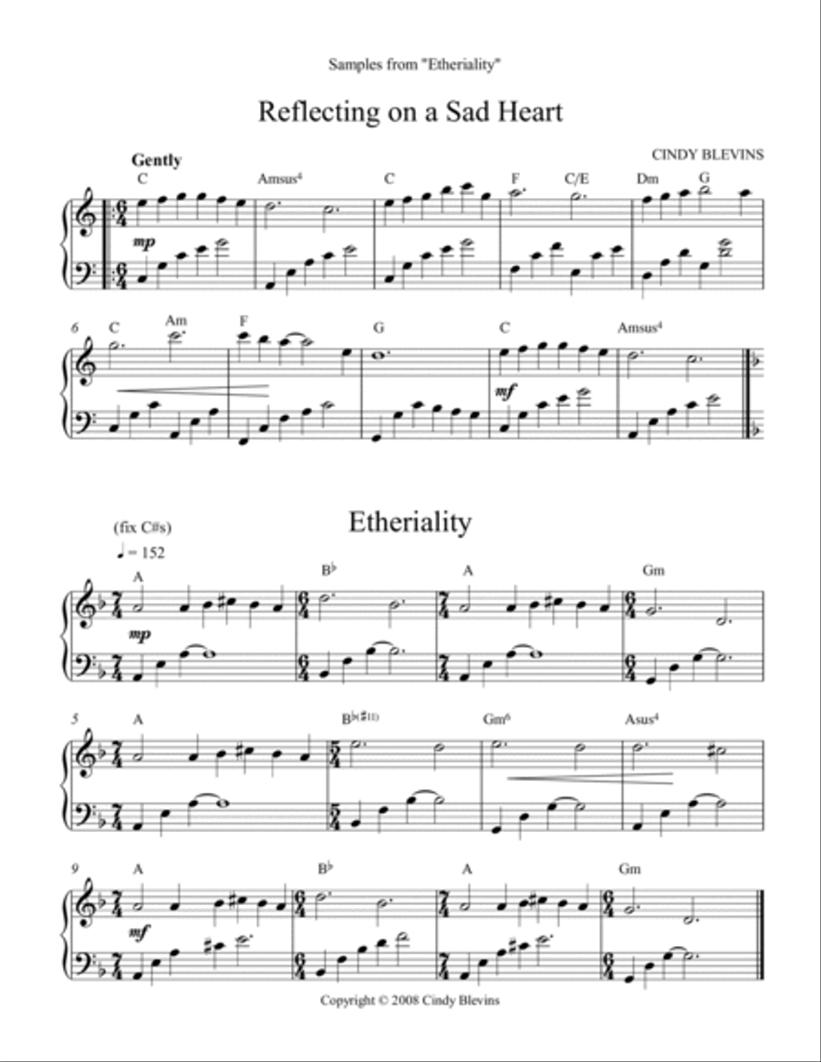Etheriality, 12 original solos for Lever or Pedal Harp Pedal Harp scores gallery preview page 3