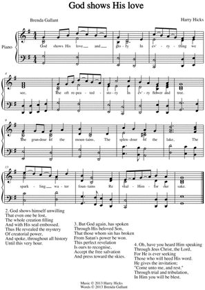 God shows His love. A brand new hymn!