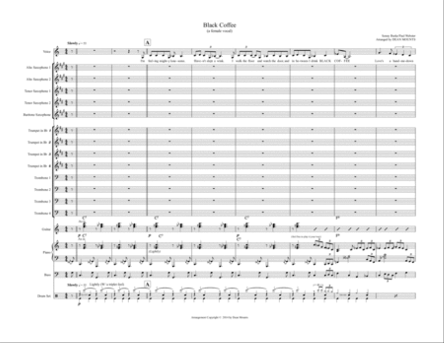 Black Coffee Jazz Ensemble scores gallery preview page 1