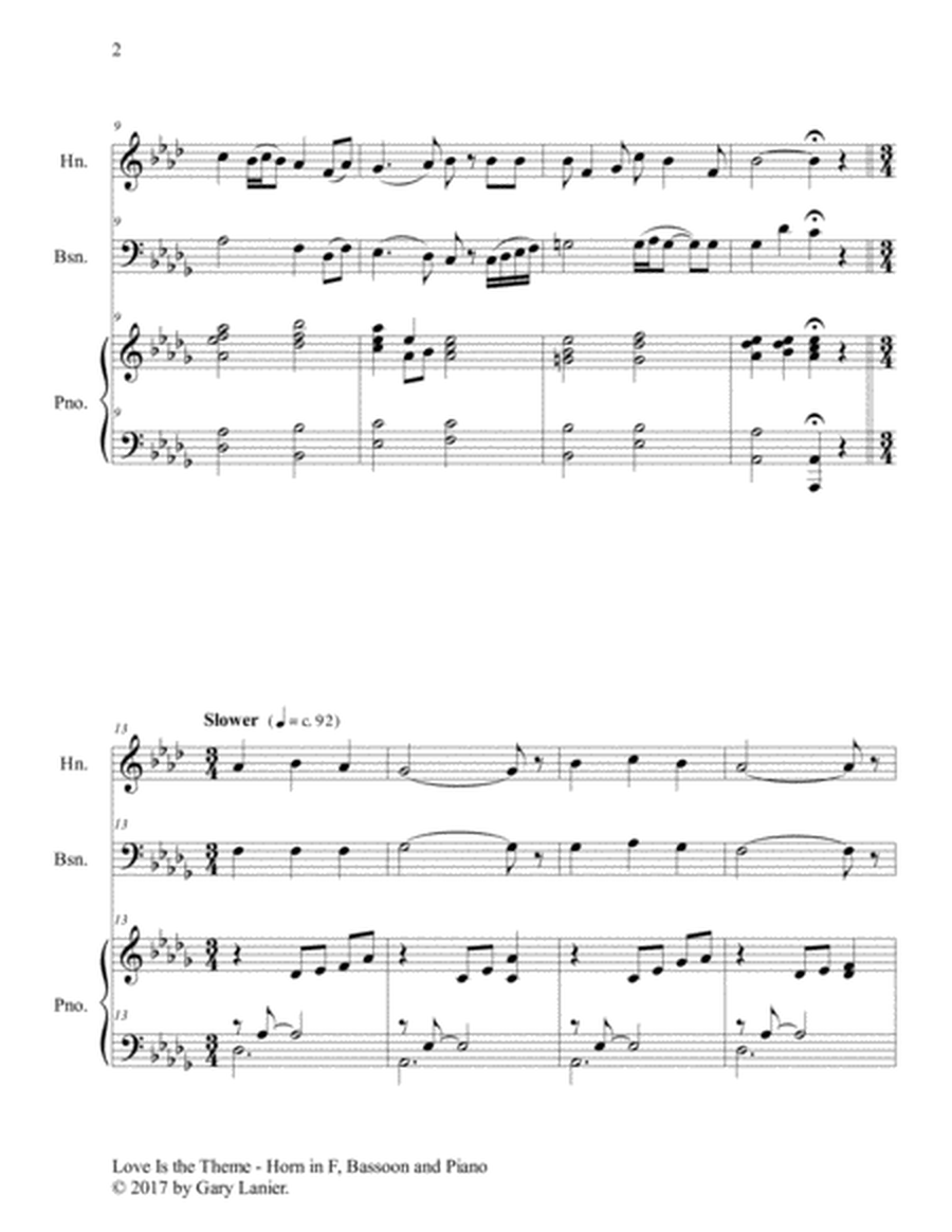 LOVE IS THE THEME (Trio – Horn, Bassoon & Piano with Score/Parts) image number null