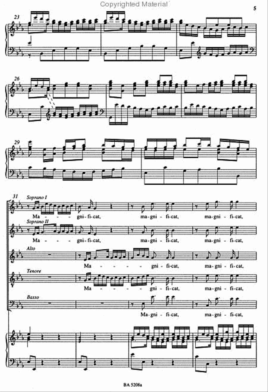 Magnificat In Eb Major, BWV 243a SSATB scores gallery preview page 3