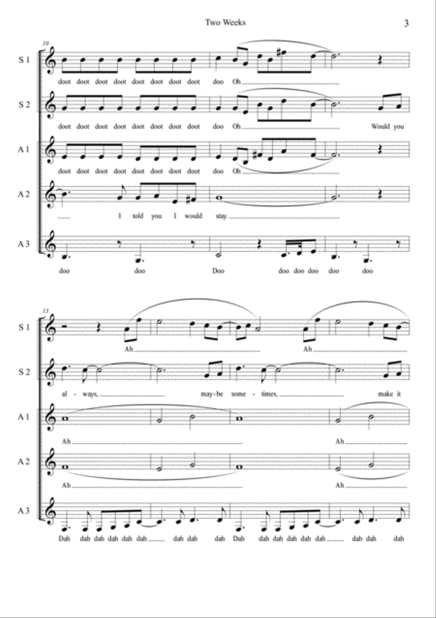 Two Weeks A Cappella scores gallery preview page 3
