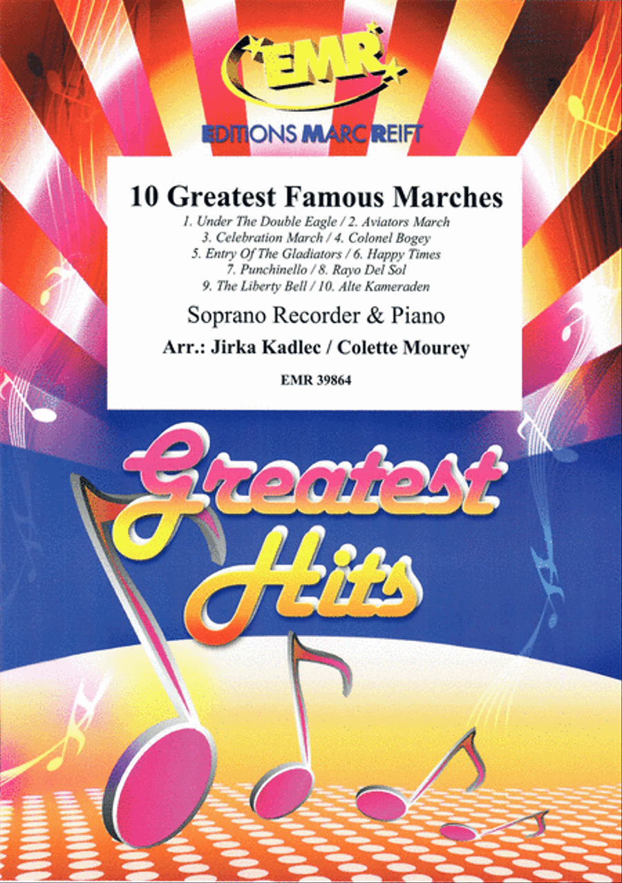 10 Greatest Famous Marches Soprano Recorder scores gallery preview page 1