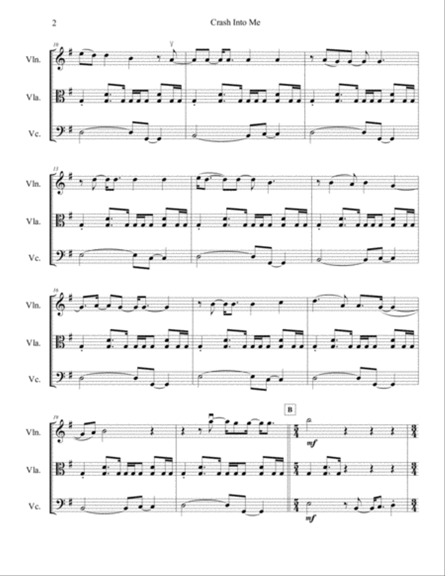 Crash Into Me String Trio scores gallery preview page 3