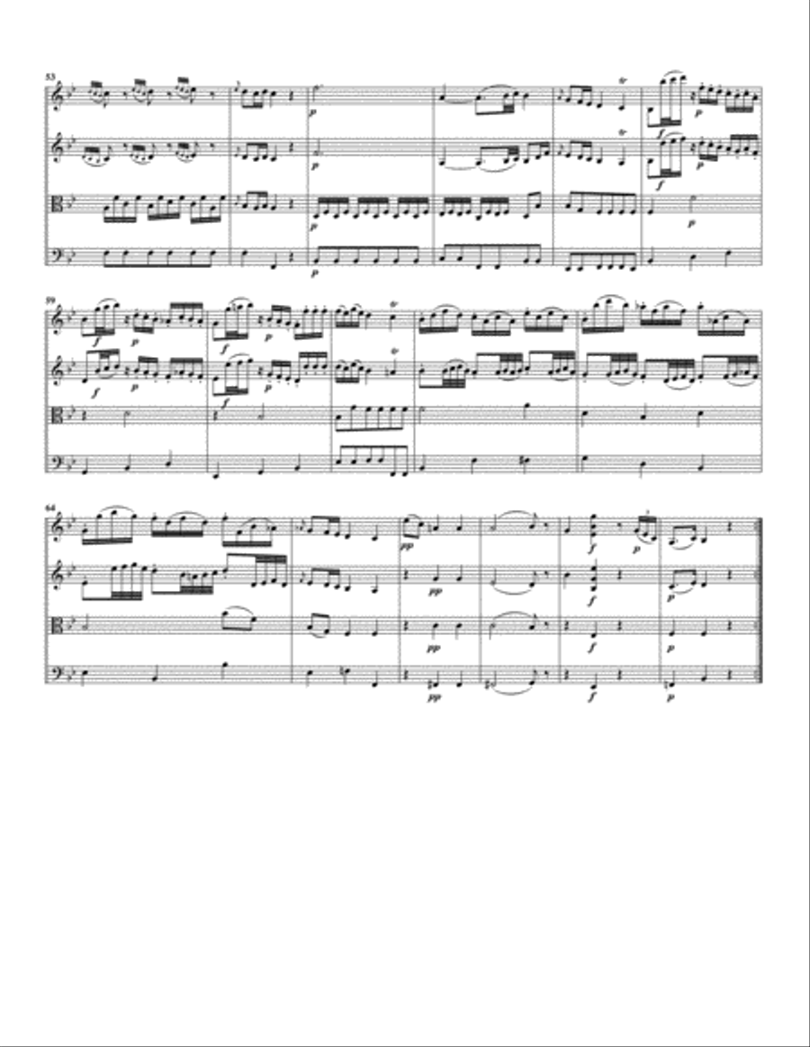 Divertimento, K.137 (original version for string quartet) Small Ensemble scores gallery preview page 3