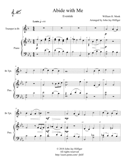 Abide with Me for Trumpet and Piano image number null