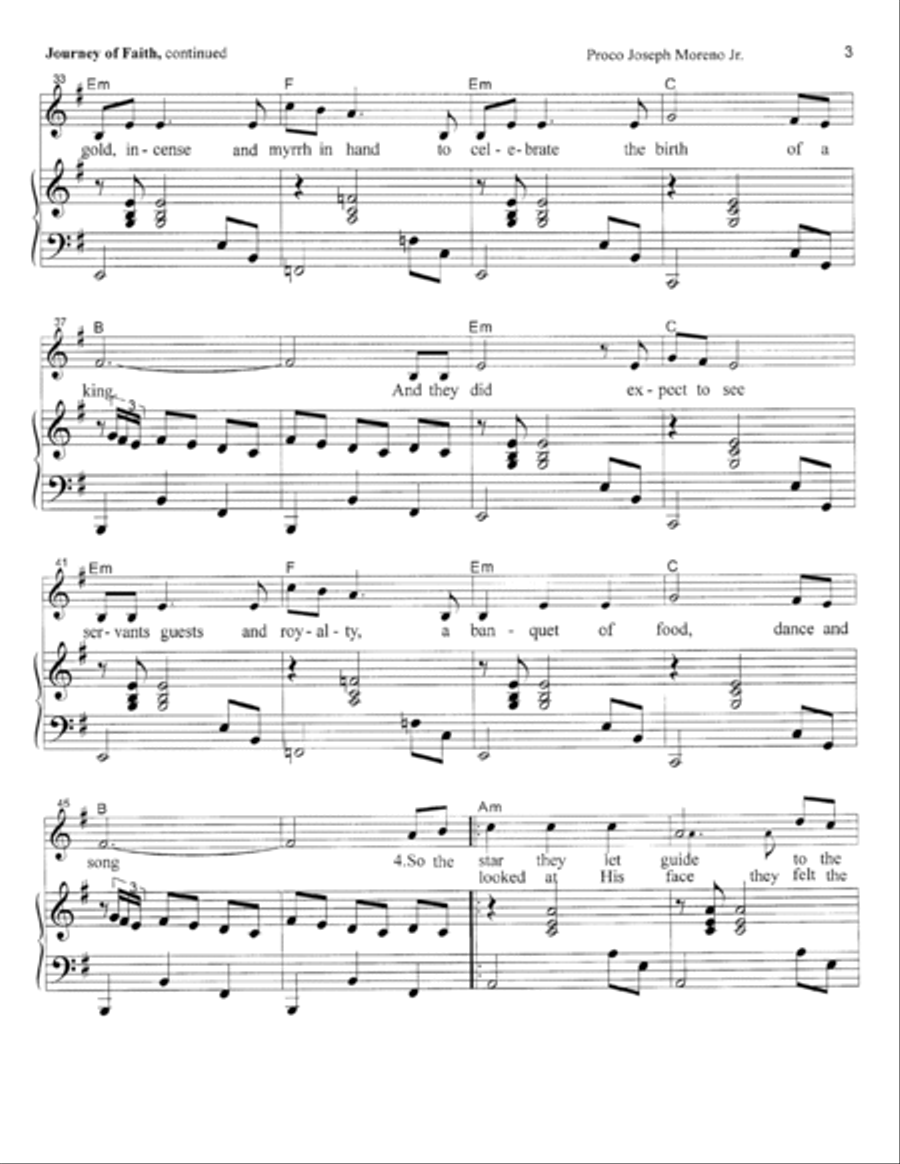 Journey Of Faith (The Epiphany Song) Piano, Vocal, Guitar scores gallery preview page 3