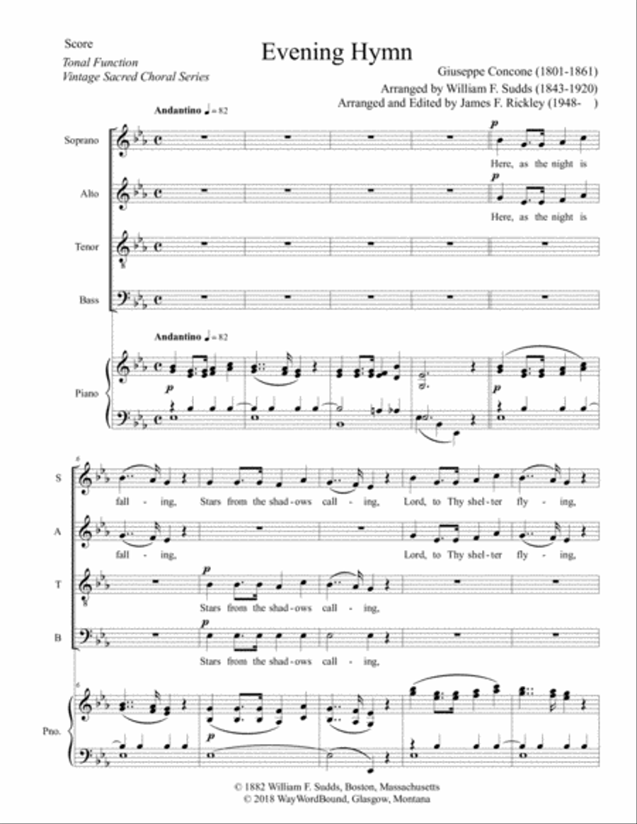Evening Hymn Evening Hymn 4-Part scores gallery preview page 1