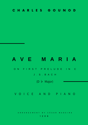Book cover for Ave Maria by Bach/Gounod - Voice and Piano - Db Major (Full Score and Parts)
