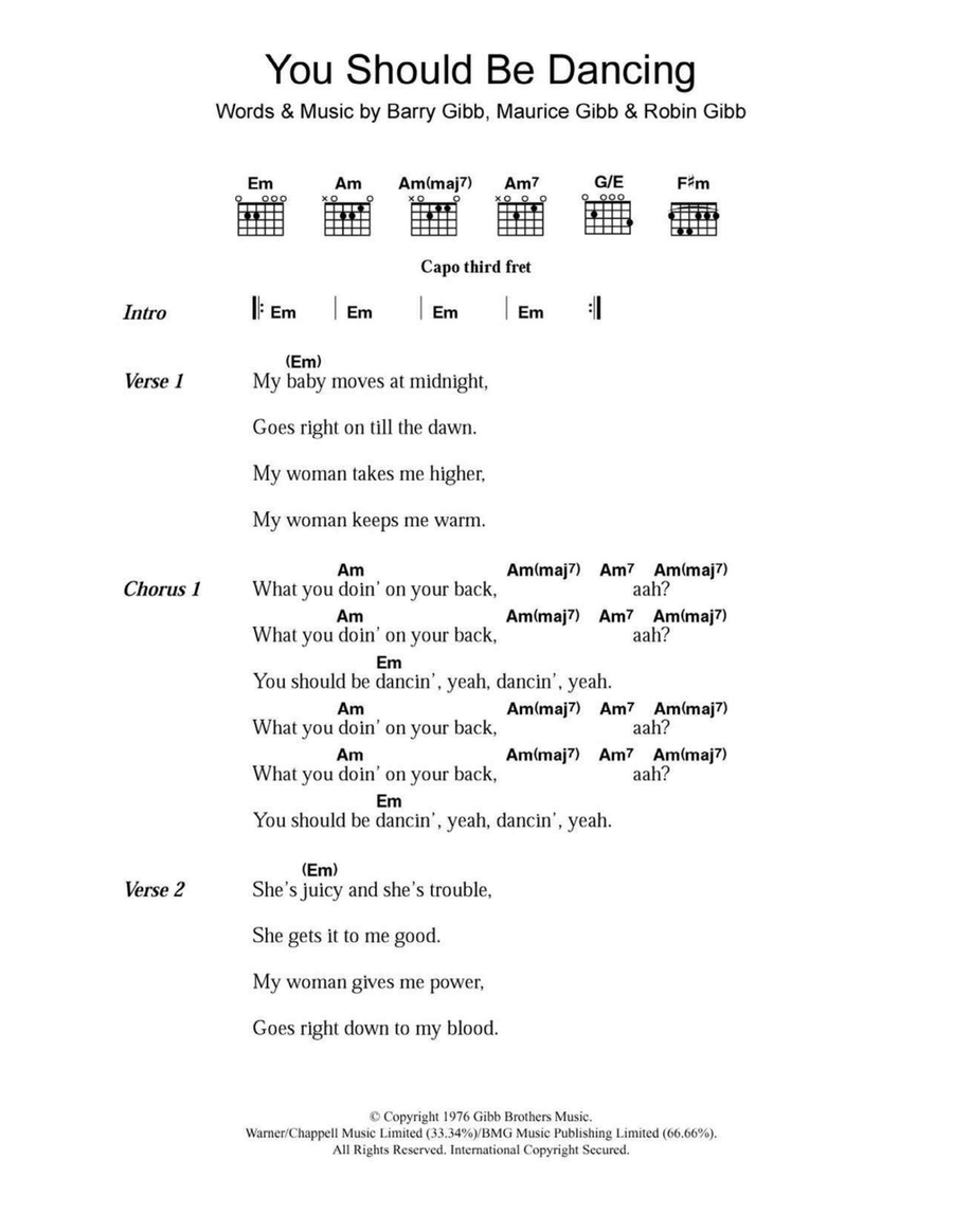 You Should Be Dancing Acoustic Guitar scores gallery preview page 1
