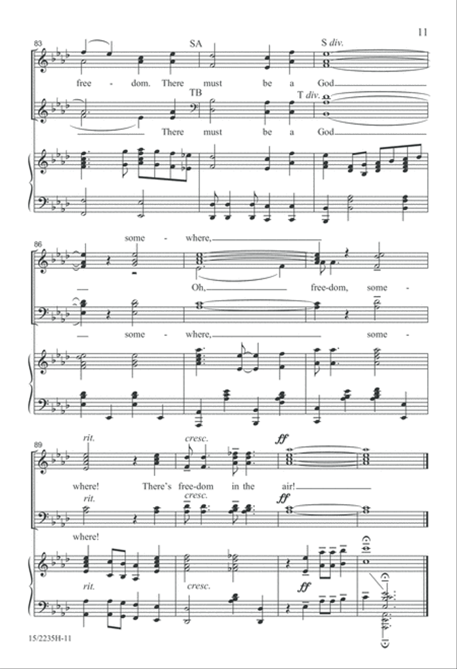 Song of Freedom 4-Part scores gallery preview page 12