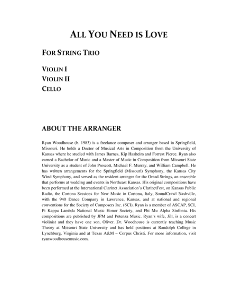All You Need Is Love All You Need Is Love String Trio scores gallery preview page 2