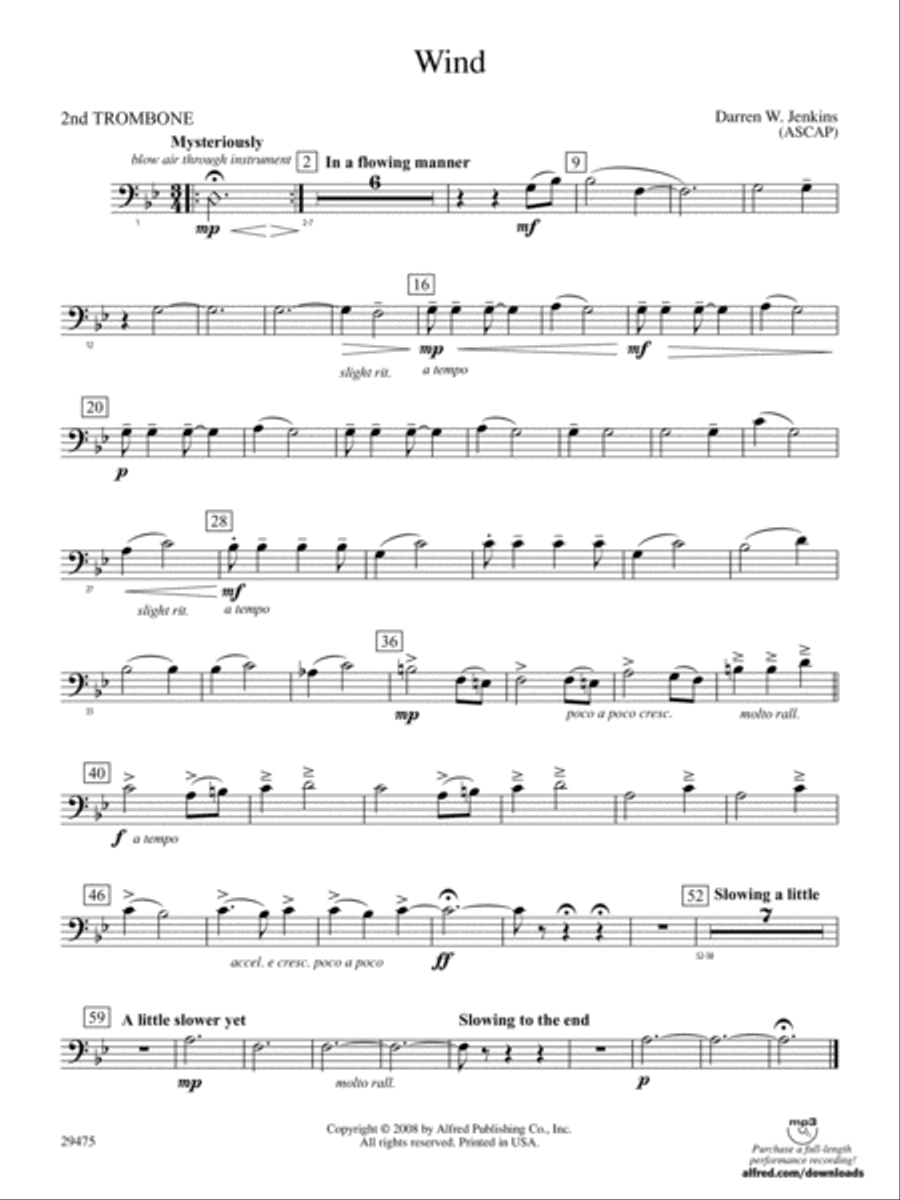 Wind: 2nd Trombone Wind: 2nd Trombone Concert Band scores gallery preview page 1
