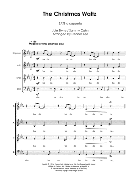 The Christmas Waltz - SATB a cappella image number null
