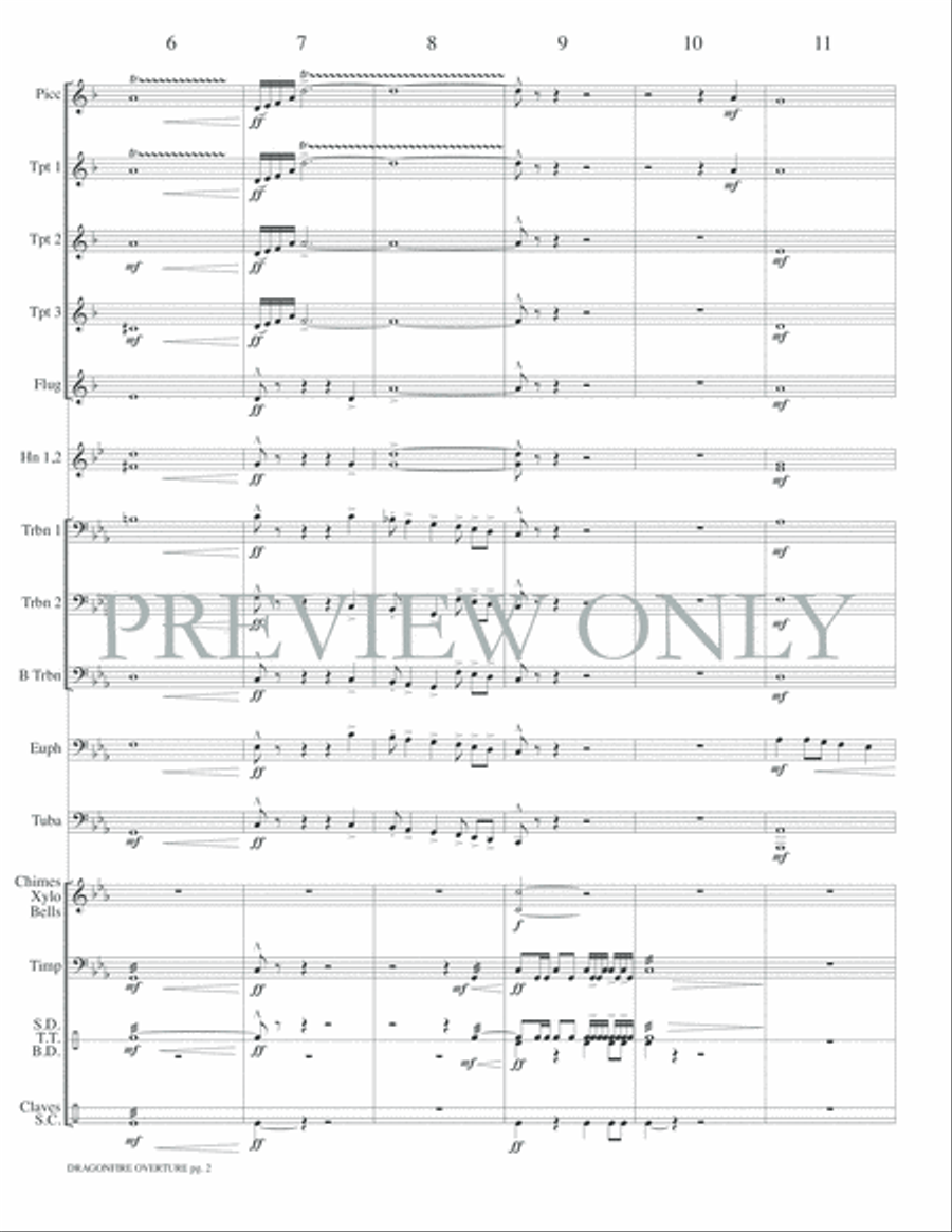 Dragonfire Overture Small Ensemble scores gallery preview page 4