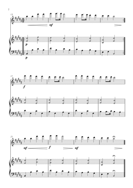 Twinkle Twinkle Little Star in B Major for Oboe and Piano. Very Easy. image number null