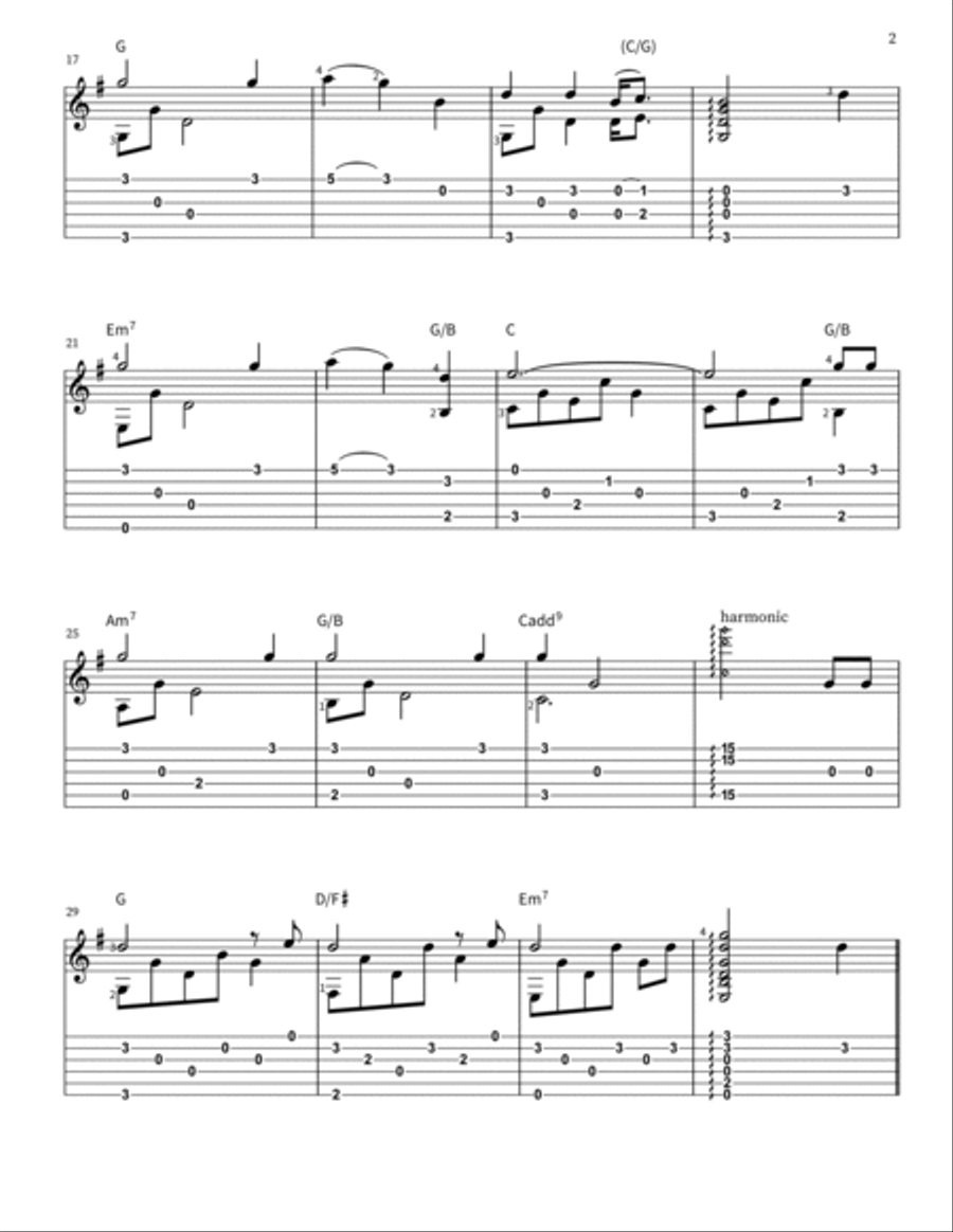 His Eye Is On the Sparrow Guitar Tablature scores gallery preview page 2