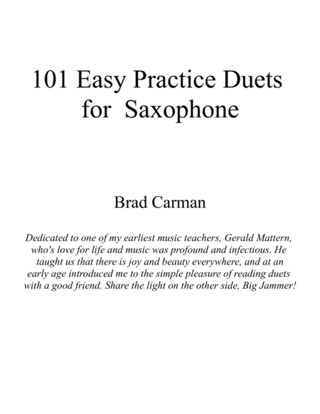 101 Easy Practice Duets for Saxophone