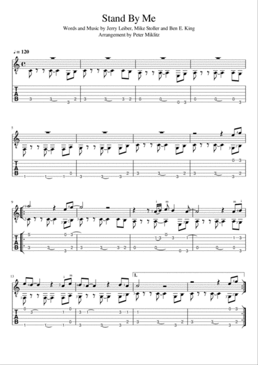 Stand By Me Guitar Solo scores gallery preview page 1