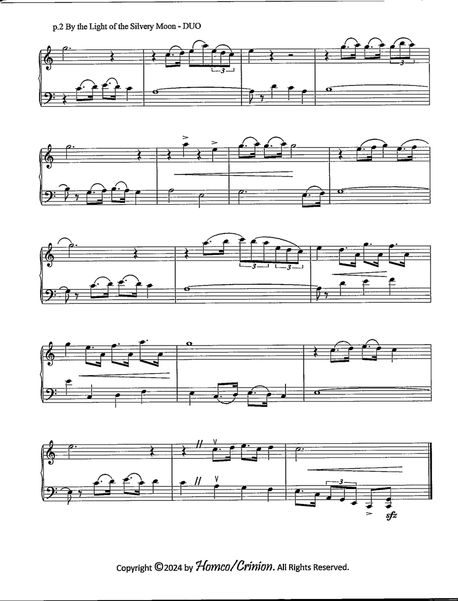 By the Light of the Silvery Moon String Duet scores gallery preview page 3
