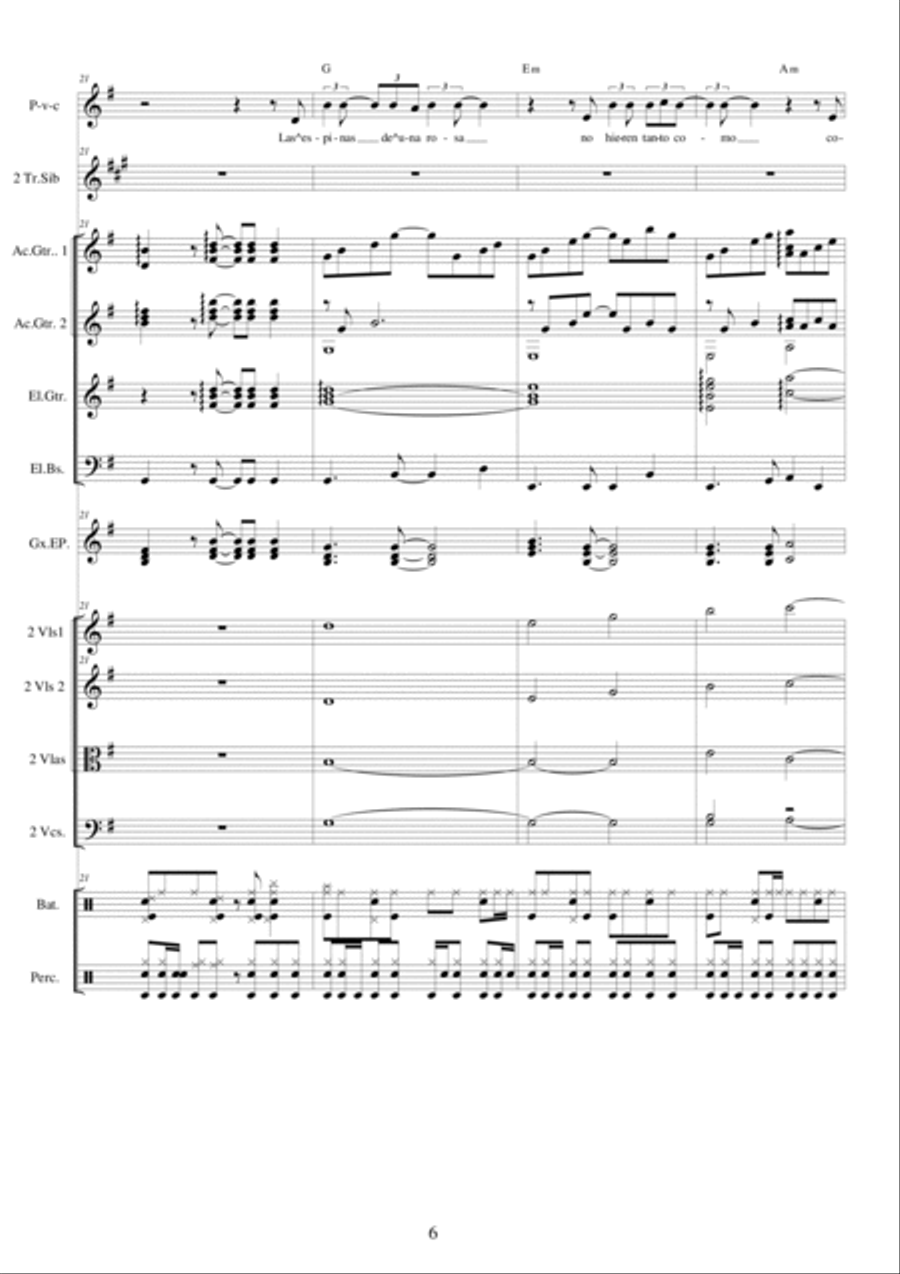 Espinas de una rosa - Voice, Choir and Orchestra Choir scores gallery preview page 6