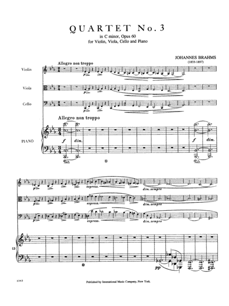 Quartet No. 3 In C Minor, Opus 60
