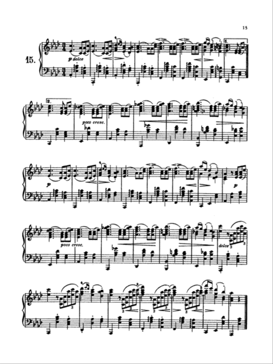 Brahms: Waltz, Op. 39, no. 15 Piano Solo scores gallery preview page 1