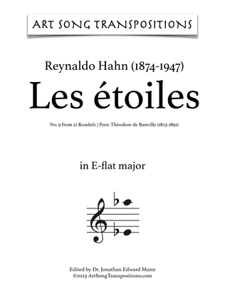 HAHN: Les étoiles (transposed to E-flat major)
