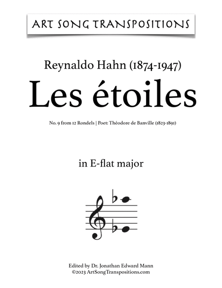 HAHN: Les étoiles (transposed to E-flat major)