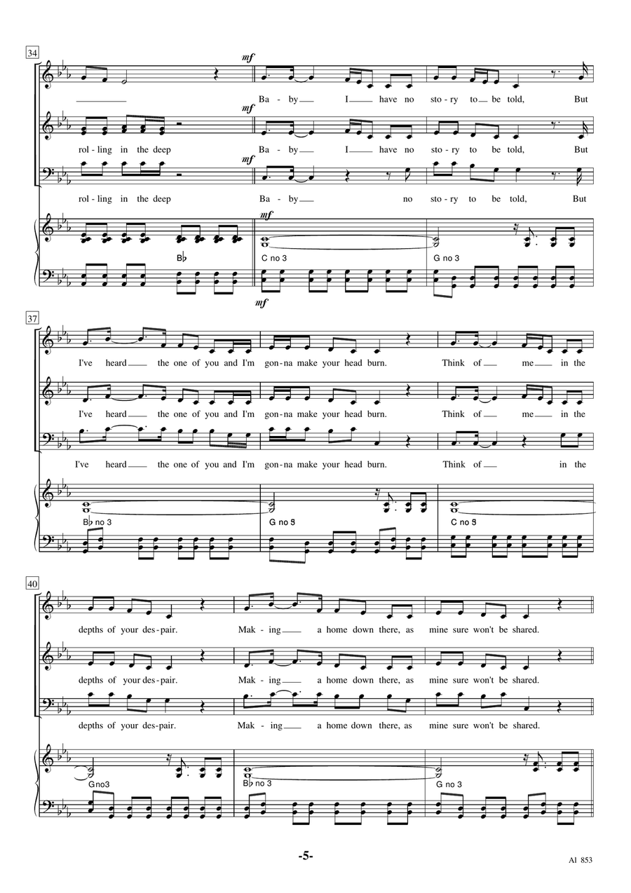 Rolling In The Deep 3-Part scores gallery preview page 5