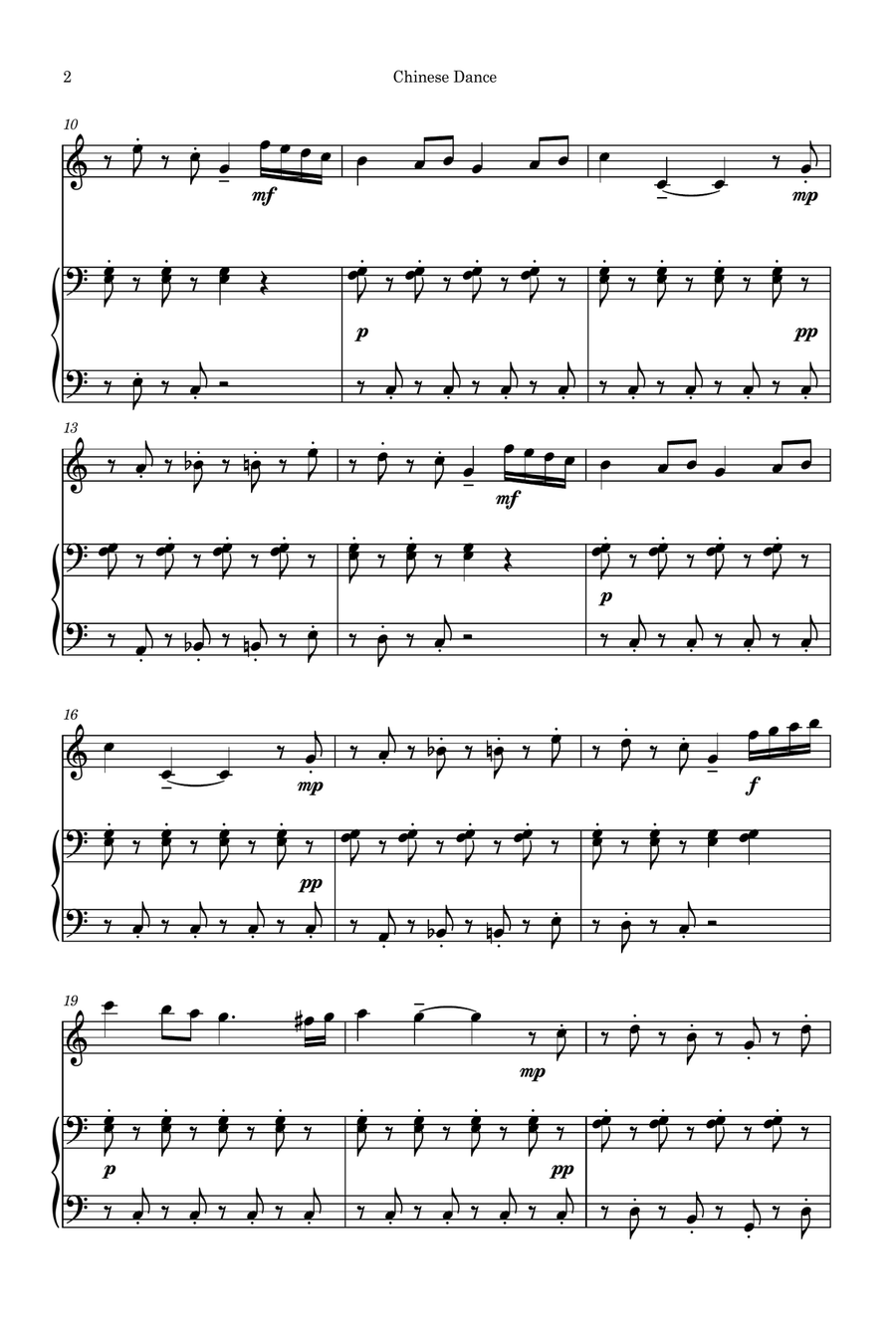 Chinese Dance. Flute and piano duo Flute Solo scores gallery preview page 2