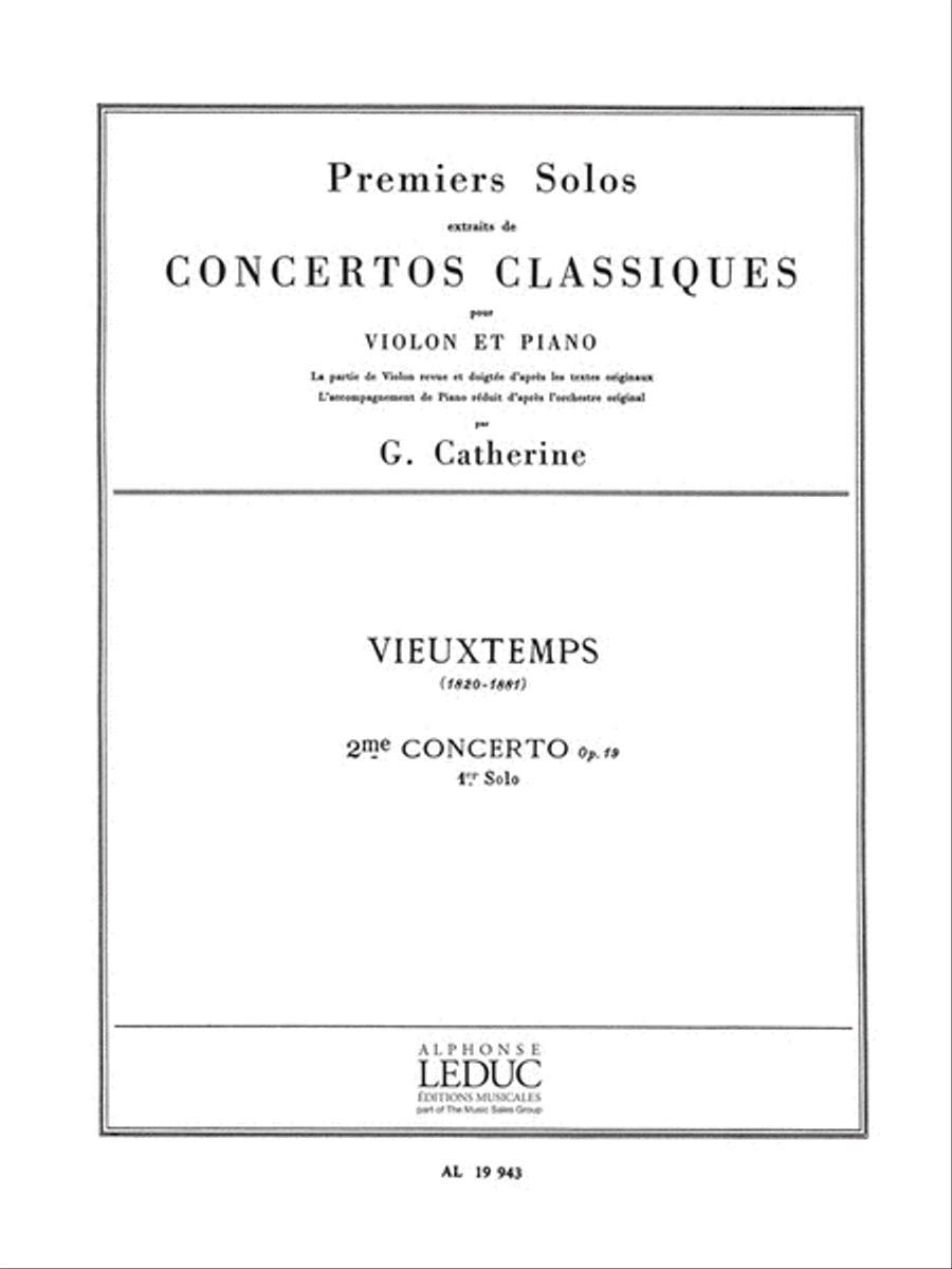 Premier Solo Extrait - Concerto No. 2, Op. 19 Violin Solo scores gallery preview page 1