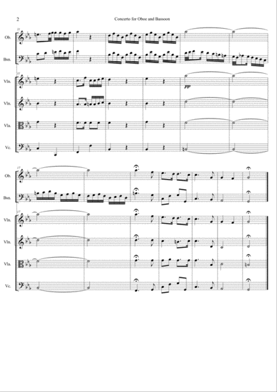 Concerto for Oboe and Bassoon in C minor. String Orchestra scores gallery preview page 4