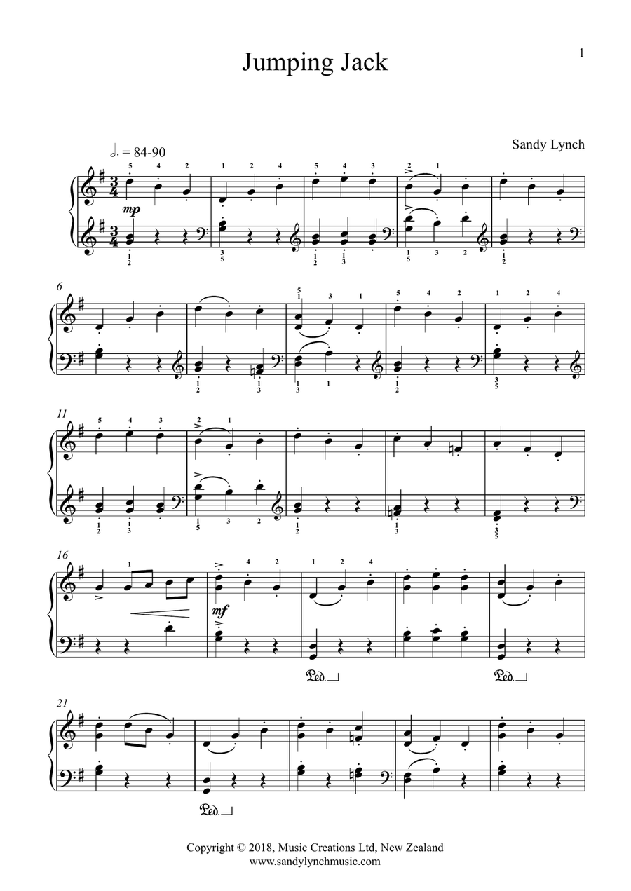 Jumping Jack Piano Solo scores gallery preview page 1
