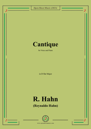 R. Hahn-Cantique,in D flat Major
