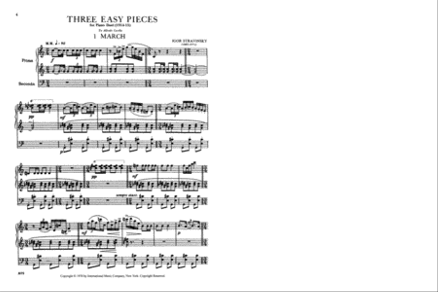 Three Easy Pieces 1 Piano, 4-Hands scores gallery preview page 2
