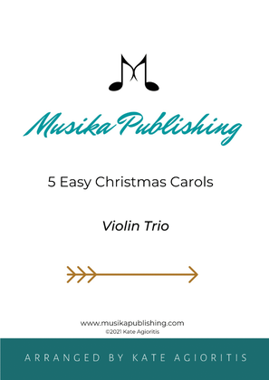 Book cover for 5 Easy Christmas Carols for Violin Trio