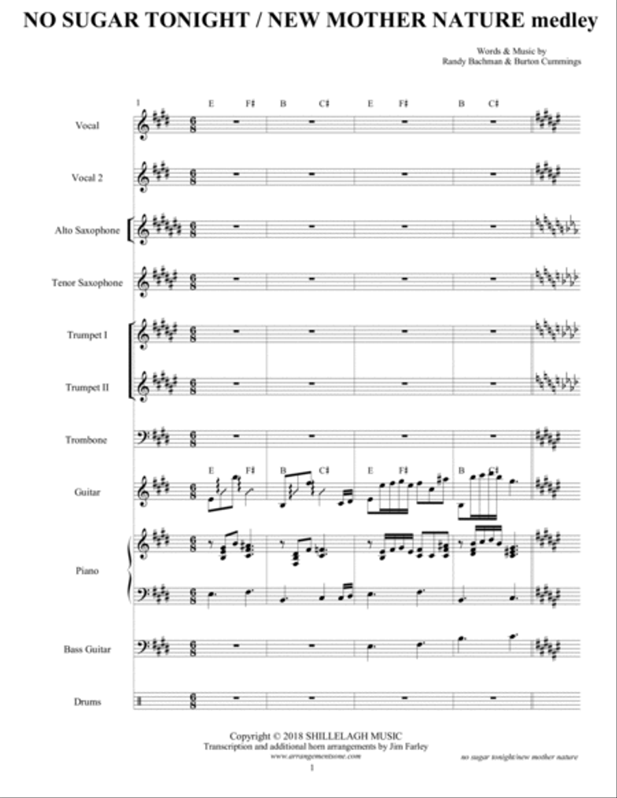 No Sugar Tonight Large Ensemble scores gallery preview page 3