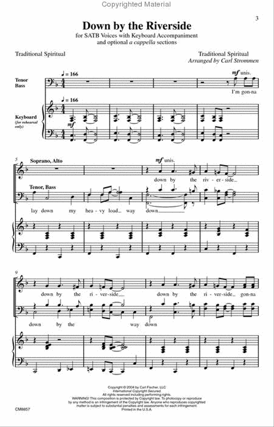 Down By the Riverside Down By the Riverside 4-Part scores gallery preview page 2