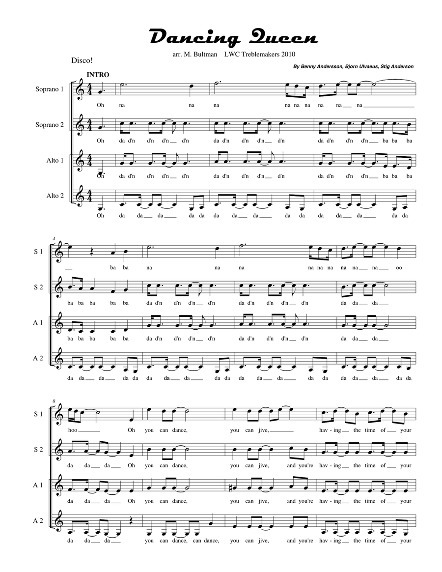 Dancing Queen Dancing Queen SSA scores gallery preview page 1